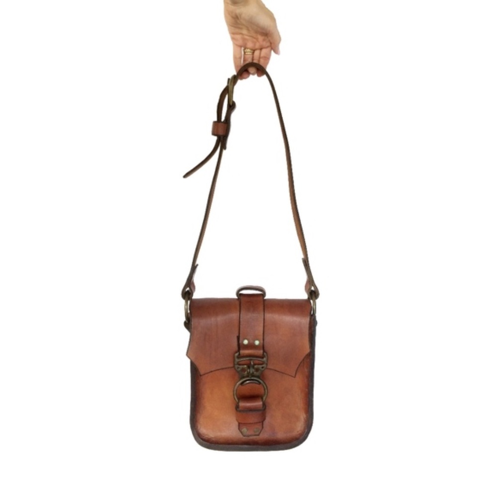Italian Brown Leather Handmade Vintage Satchel Bag